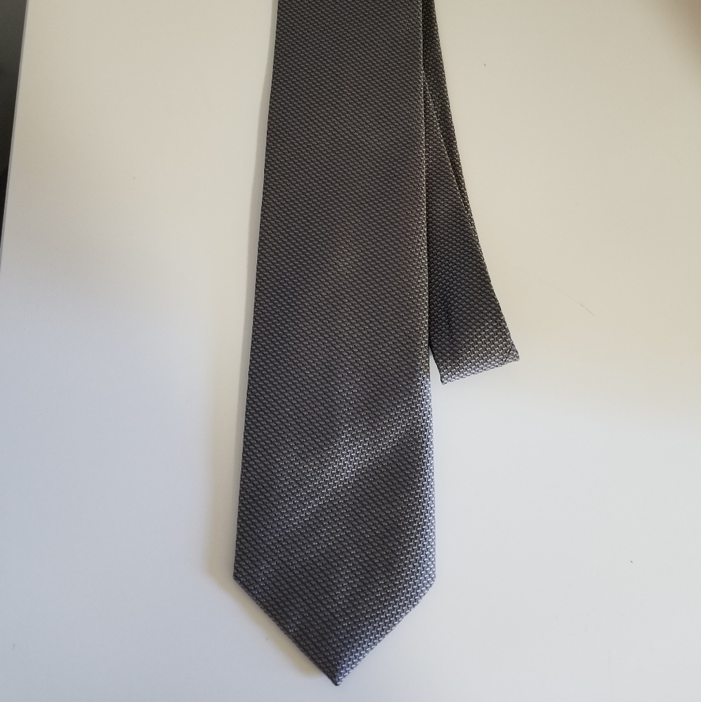 Ralph Lauren Grey Tie -Handmade in Italy 100% silk